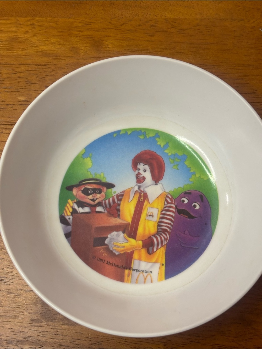 Ronald McDonald Illustrated Bowl - White with Yellow Accent